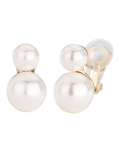 Traveller Clip Earrings with 8/12mm pearls from Swarovski 22ct Gold plated - 113120