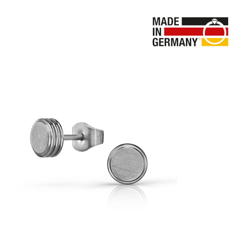 Traveller Earrings - Men - Made in Germany - Stainless steel - Silver Coloured - Round 6mm - Sustainable - 171017