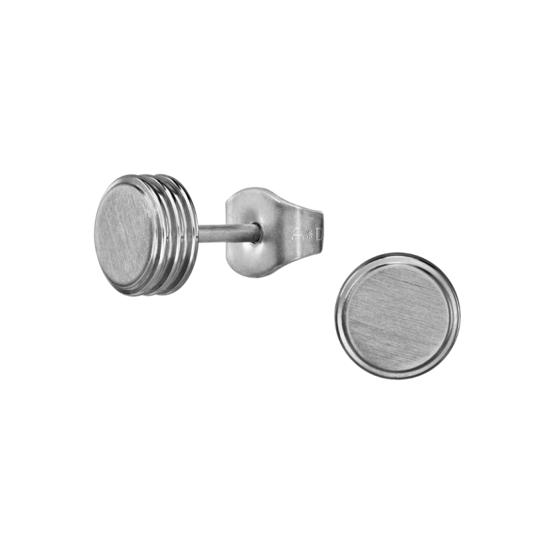 Traveller Ohrstecker - Herren - Made in Germany - Edelstahl - Silberfarben -  Rund 6mm - Haltbar - 171017