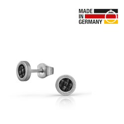 Traveller Ohrstecker - Herren - Made in Germany - Carbon & Edelstahl - Rund 6mm - Haltbar - 171020