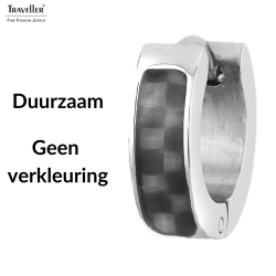 Traveller Oorringen - Heren - Edelstaal - Carbon - Zwart - Ø 4mm