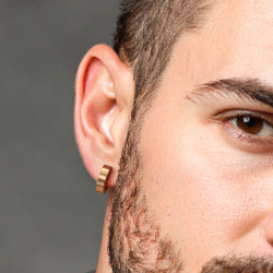 Traveller Hoop Earrings - Unisex - Gold Plated - Matt - Stainless Steel - 14 x 4 mm - 166359