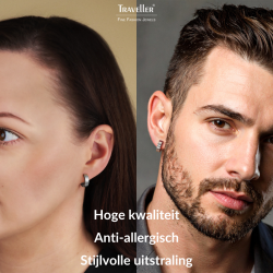 Traveller Oorringen - Unisex - Zilverkleurig - Mat - Edelstaal - 14 x 4 mm - 166360
