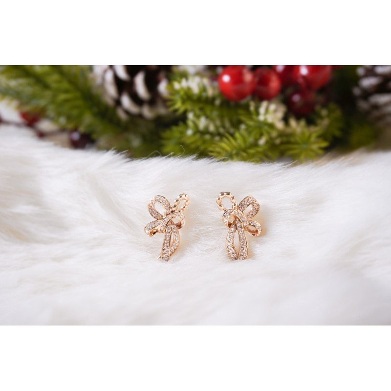 Grossé Clip-On - Cinta - Gold Plated - Crystals - 24x14 mm - Bow