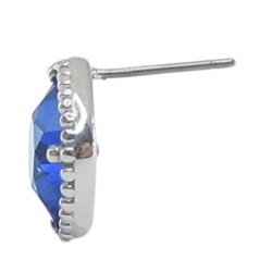 Grossé Oorstekers - Dazzle - Zilverkleurig - Kristal - Majestic Blue - Blauw - Geplatineerd - 14x14mm