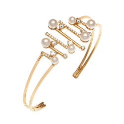 Grossé Bangle - Pearl Light - Verguld - Kristal - Parels - 60x50 mm
