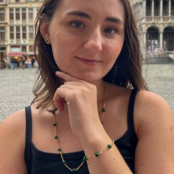 Grossé Armband - Gem Mix - Verguld - Groene Jadeite Edelstenen 6mm - 19,5cm