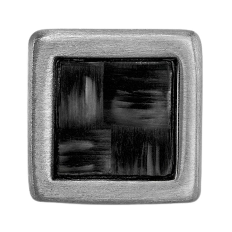 Traveller Oorstekers - Heren - Made in Germany - Carbon & Edelstaal - Vierkant 4mm - Duurzaam - 171019 