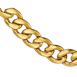 Traveller Necklace - Men - Stainless Steel - Gold Plated - Link Chain - 50 x 1,10 cm