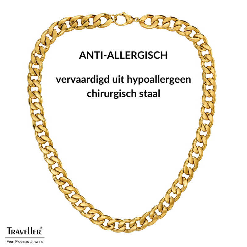 Traveller Dames Ketting - Edelstaal verguld - 50cm