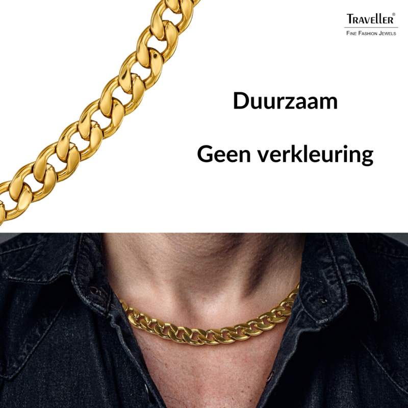 Traveller Dames Ketting - Edelstaal verguld - 50cm