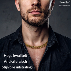 Traveller Dames Ketting - Edelstaal verguld - 50cm