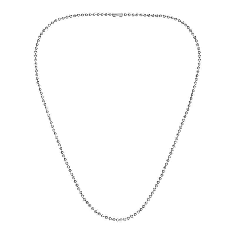 Traveller Necklace - Made in Germany - Stainless Steel - Silver Coloured - 50cm x 2,5mm - Ball Chain - 187106