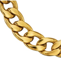 Traveller Armband Heren - Edelstaal - Verguld - Schakelarmband - 21x1,10 cm