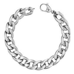 Traveller Armband - Herren - Edelstahl - Silberfarben - Glieder Armband - 21 x 1,10 cm