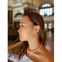 Traveller Clip Oorbellen - Parels - 10 mm - Wit - 22kt Verguld & Geplatineerd - Tricolor - 21 mm