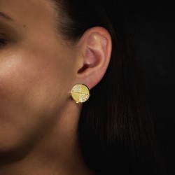 Traveller Clip-on Earrings - Golld Plated - Crystals - Round - 17 mm - 157550