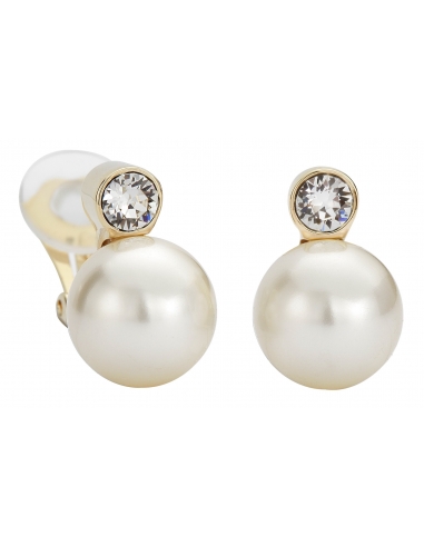 Traveller clip earring - 12mm cream pearl - 22ct gold plated - 113486