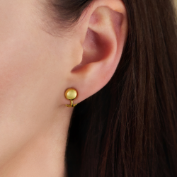 Traveller Clip-on Earrings - Gold Plated - Button - 7 mm - 157849