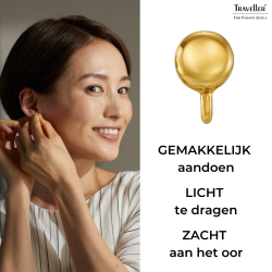 Traveller Clip Oorbellen - Verguld - Knopje - 7 mm