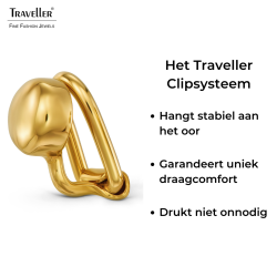Traveller Clip Oorbellen - Verguld - Knopje - 7 mm - 157849