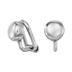 Traveller Ohrclips - Silberfarben - Knopf - Platiniert - 7 mm