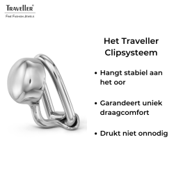 Traveller Clip Oorbellen - Zilverkleurig - Knopje - Geplatineerd - 7 mm - 157850