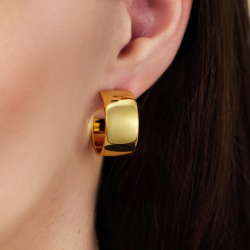 Traveller Hoop Earrings - Gold Plated - 3/4 Hoop - 22x11mm - 181320