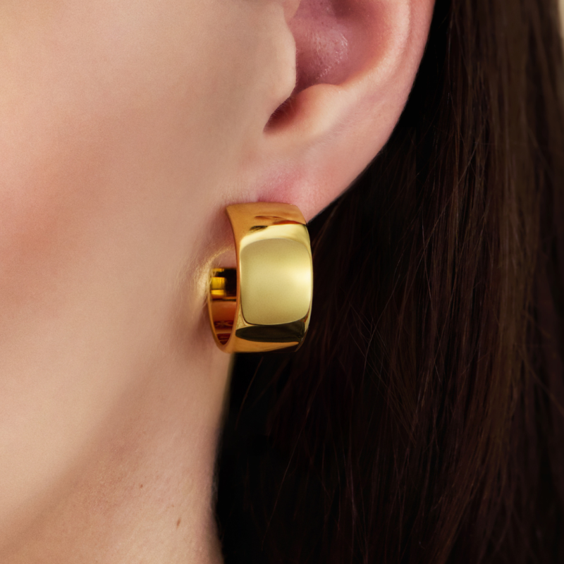 Traveller Oorringen - Verguld - 3/4 Ring - 22x11mm