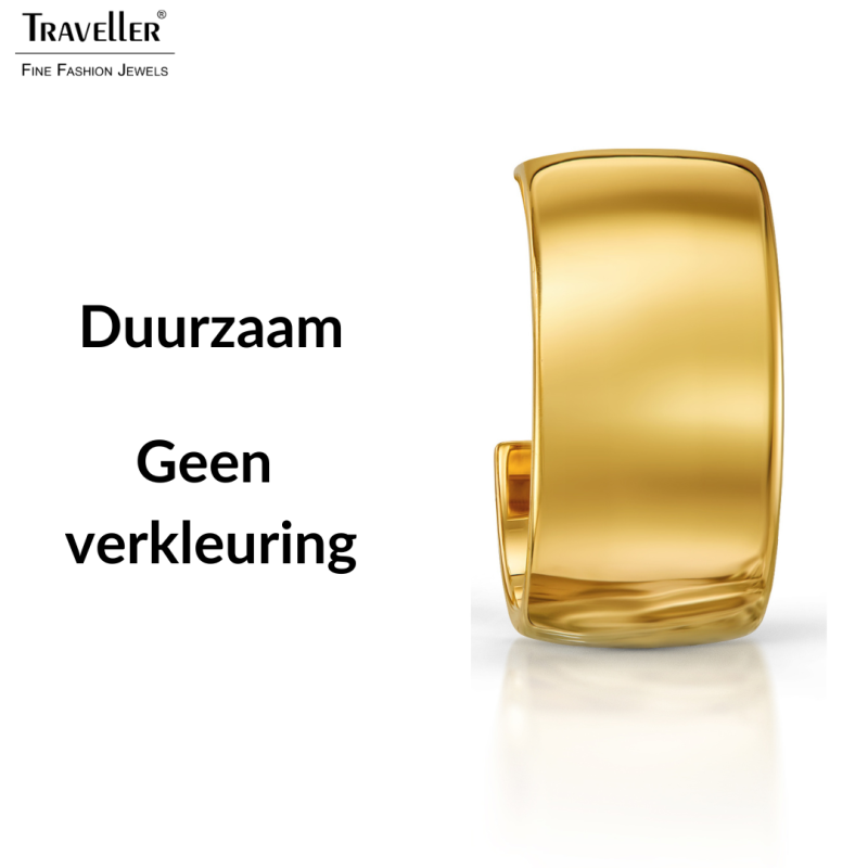 Traveller Oorringen - Verguld - 3/4 Ring - 22x11mm - 181320