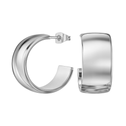 Traveller Oorringen - Zilverkleurig - Palladium - 3/4 Ring - 22x11mm