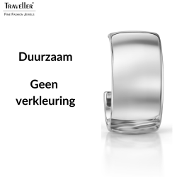 Traveller Oorringen - Zilverkleurig - Palladium - 3/4 Ring - 22x11mm - 181321