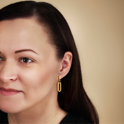 Traveller Ohrhänger - Edelstahl - Vergoldet - Ovale Glieder - 20x7 mm