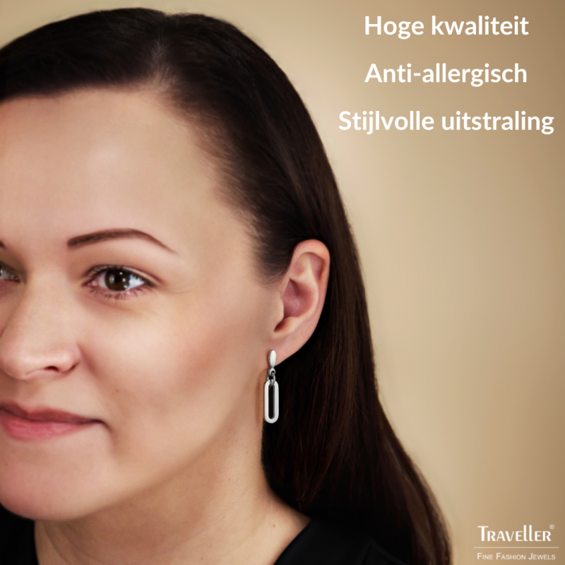 Traveller Oorhangers - Edelstaal - Ovale Schakels - 20x7 mm