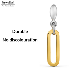 Traveller Oorhangers - Edelstaal - Bicolor - Zilverkeurig & Verguld - Ovale Schakels - 20x7 mm
