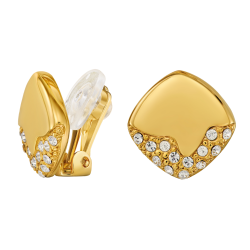 Traveller Clip Oorbellen - Verguld - Kristallen - 13x13mm - 157824