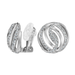 Traveller Ohrclips - Silberfarben - Kristalle - Platiniert - 20mm - 157827