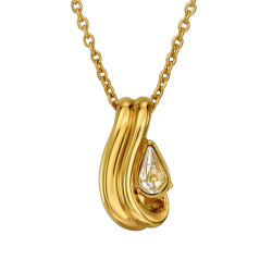 Traveller Anhänger mit Kette - Vergoldet - Kristal - 6x3,6mm - Tropfenform - 17x9mm - 44 cm - 157840