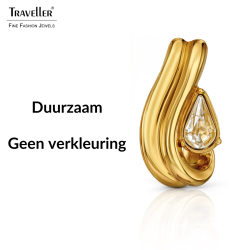 Traveller Oorstekers - Verguld - Kristal - 6x3,6mm - Druppelvormig - 17x9mm - 157842