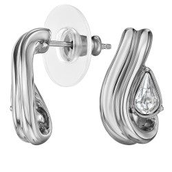 Traveller Oorstekers - Zilverkleurig - Kristal - 6x3,6mm - Druppelvormig - Geplatineerd - 17x9mm - 157843