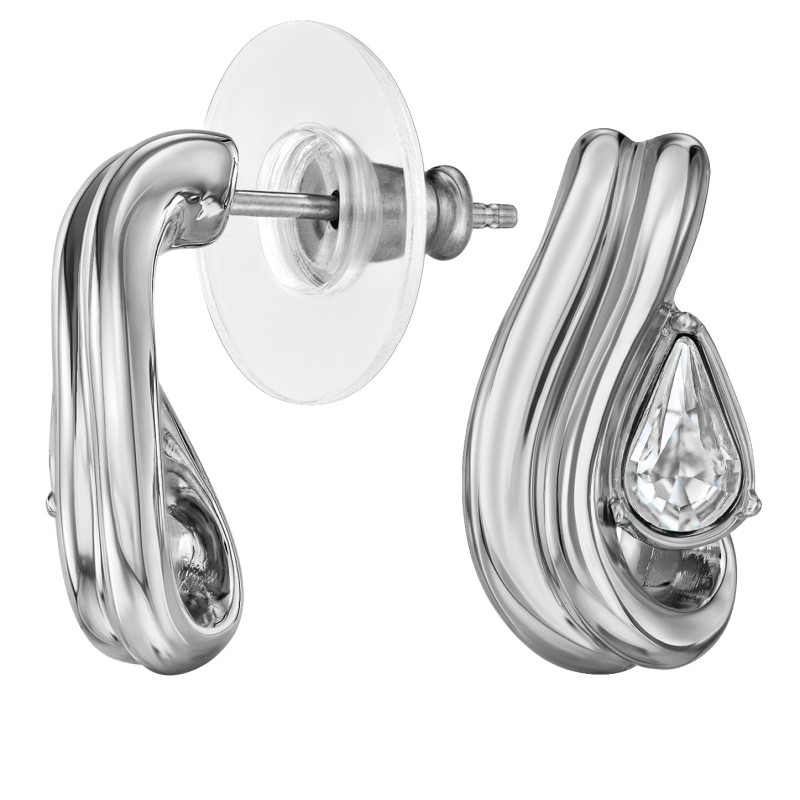 Traveller Ohrstecker - Silberfarben - Kristal - 6x3,6mm - Tropfenform - Platiniert - 17x9mm - 157843
