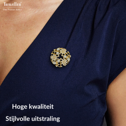 Traveller Broche - Verguld - Kristallen - Gebloemd - 35 mm - 157844 