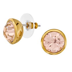 Traveller Oorstekers - Verguld - Kristal - Golden Quartz - 10mm