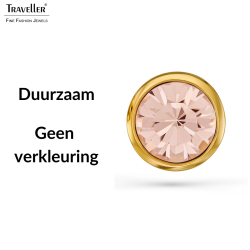 Traveller Oorstekers - Verguld - Kristal - Golden Quartz - 10mm