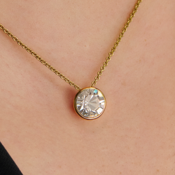 Traveller Pendant with Necklace - Gold Plated - Kristal - 10mm - 40+4+4cm - 157858