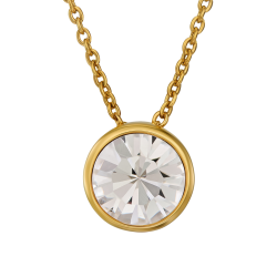 Traveller Pendant with Necklace - Gold Plated - Kristal - 10mm - 40+4+4cm