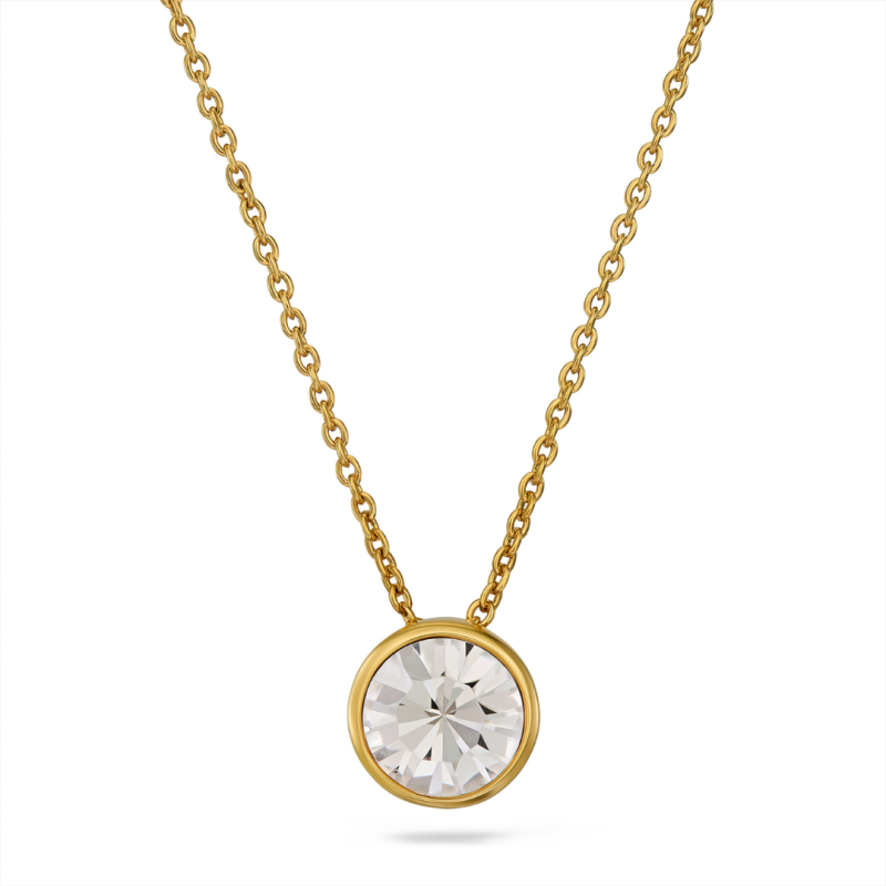 Traveller Pendant with Necklace - Gold Plated - Kristal - 10mm - 40+4+4cm