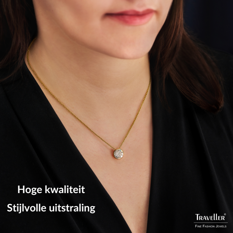 Traveller Hanger met Ketting - Verguld - Kristal - 10mm - 40+4+4cm - 157858