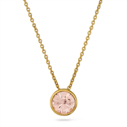 Traveller Anhänger mit Kette - Vergoldet - Kristall - 10mm - Golden Quartz - 40+4+4cm - 157863