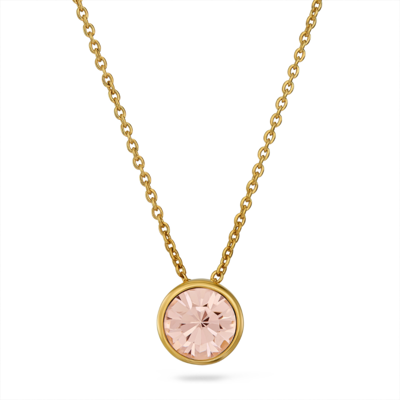 Traveller Dames Ketting met Hanger - Verguld - Kristal - 10mm - Golden Quartz - 40+4+4cm